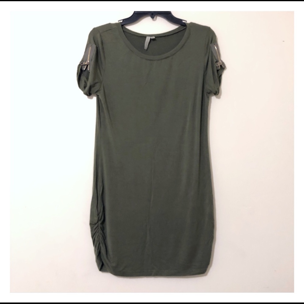 Feathers Forest Green Dress